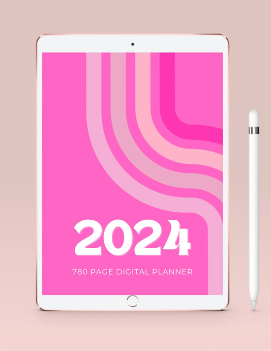 2024 Ultimate Pink Hyperlinked Digital Planner - 780 Pages