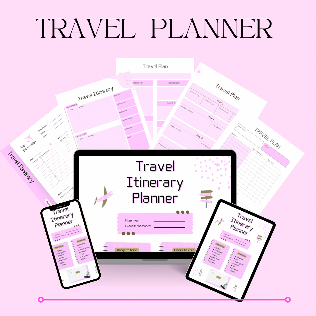 Travel Planner Printable & Editable Template